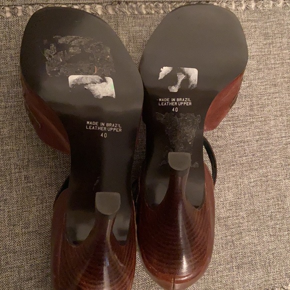 Brown, gold & copper Roberto Vianni leather heels - Picture 5 of 5